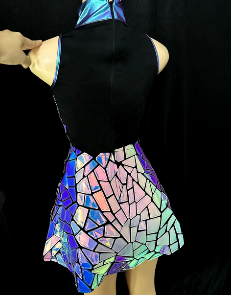 Festival Women Kleid im Spiegel-Effekt x4, Festival Clothing   