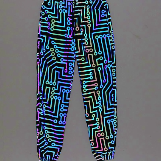 Reflective Colourful Techwear Pant Model " PLANTINE" von Hyper X, Techwear Reflex Hose