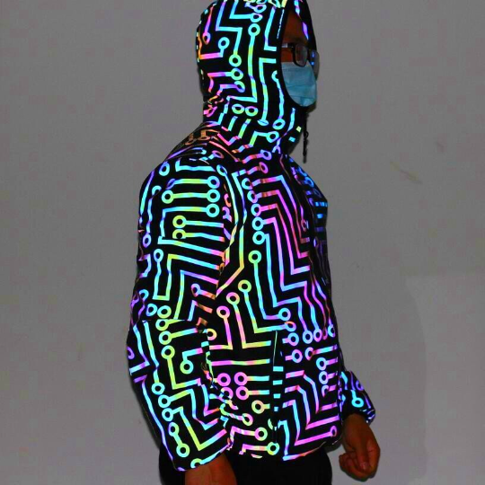 Reflective Colourful Techwear JACKE Model " PLANTINE" von Hyper X, Techwear Jacke