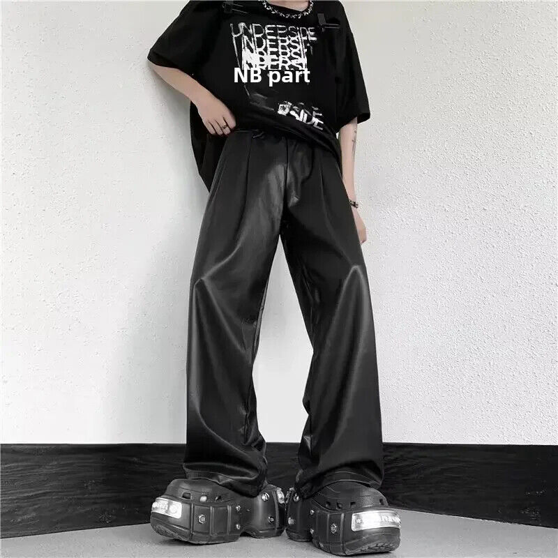 HARD TECHNO Rave Pant Unisex in Schwarz (Kunstleder vegan) Model " HARD BASS" 