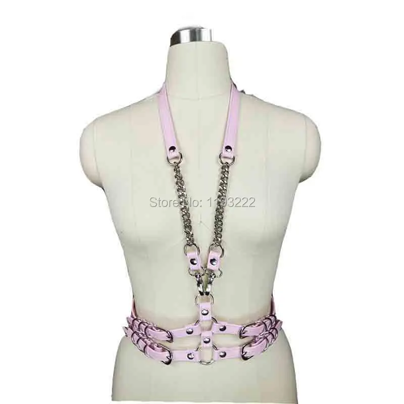 HANDMADE Women Harness  Model " CHAIN x3 Women ", Techno Harness  