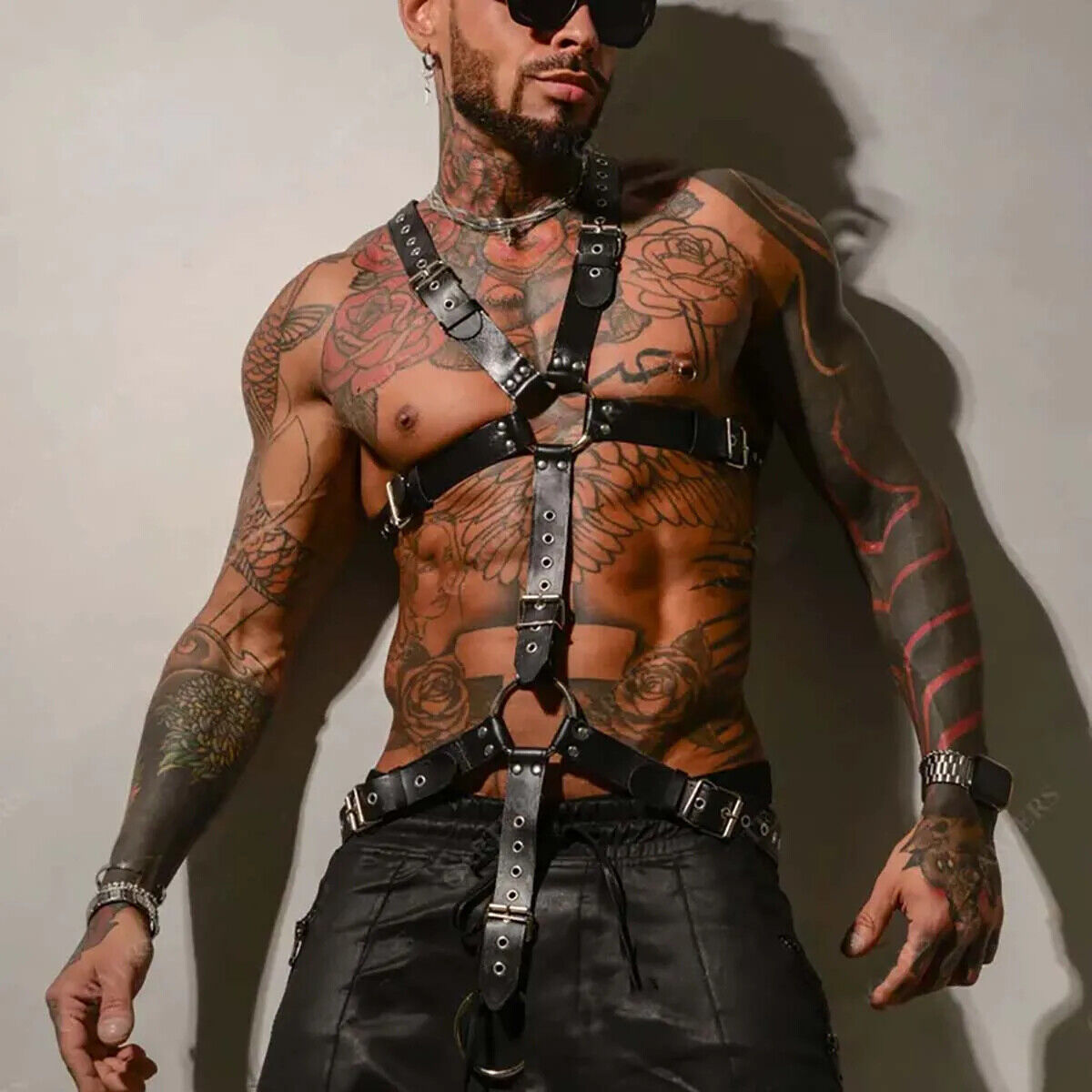 VISION x Harness in Schwarz Model " NON-STOP VISION ", Clubwear Techno  