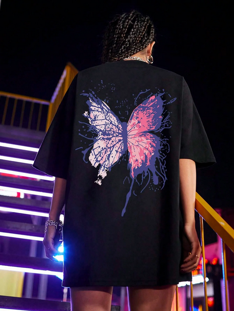 Women Butterfly Shirt von Hyper X Model "Butterfly x Infinity, Techno Shirt
