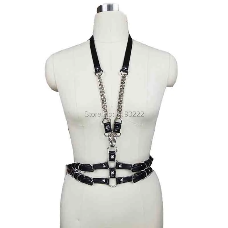 HANDMADE Women Harness  Model " CHAIN x4 Women ", Techno Harness 