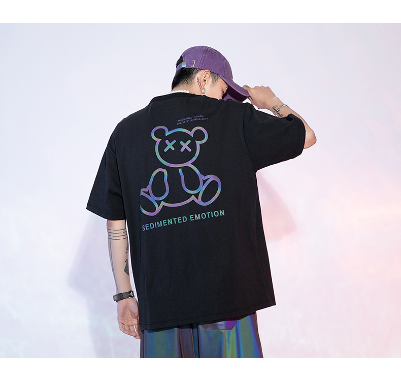 Colourful Reflex Oversized Techno Shirt von Hyper X Model  "SWEET BEAR " im Hip x Tech Style  