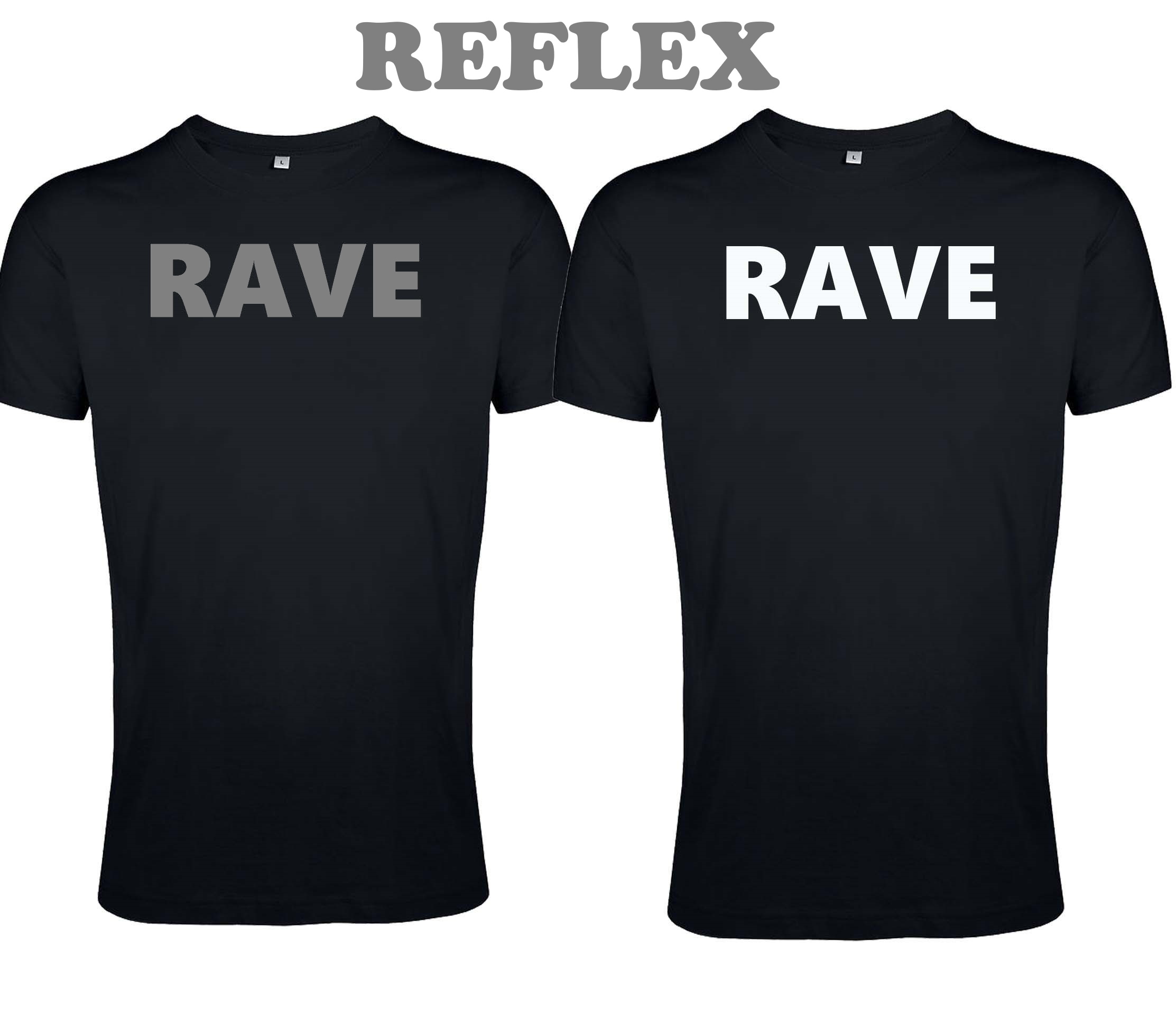 T-Shirt von SONICX Model " RAVE CLASSIC" in Schwarz-Weiss oder REFLEX 