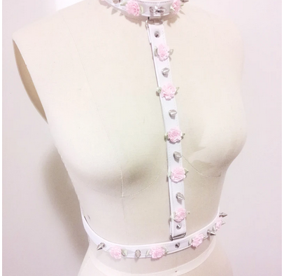 HANDMADE Women Harness  Model " ROSE  ", Techno Harness 