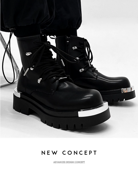 Unisex DARK TECHNO Boots NO LIMIT 2 in Schwarz / handgemacht  , Clubwear Techno  