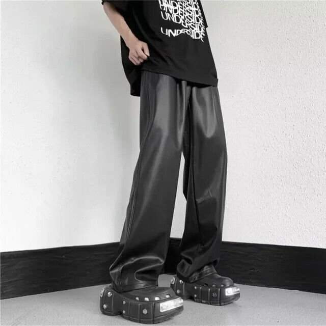 HARD TECHNO Rave Pant Unisex in Schwarz (Kunstleder vegan) Model " HARD BASS" 