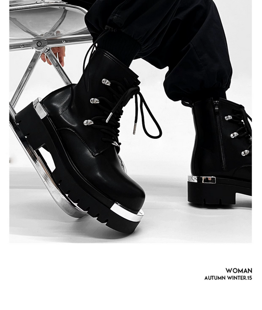 Unisex DARK TECHNO Boots NO LIMIT 2 in Schwarz / handgemacht  , Clubwear Techno  