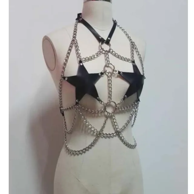 HANDMADE Women Harness  Model " CHAIN x5 Women ", Techno Harness  