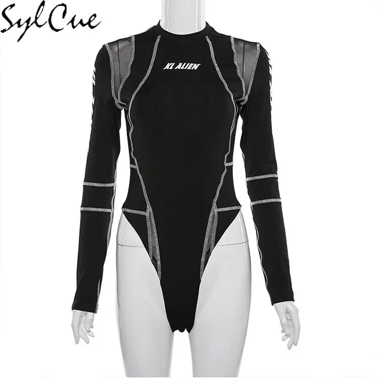 Women Body im Cyberpunk Stil in Schwarz-Weiss x3, Ravewear 