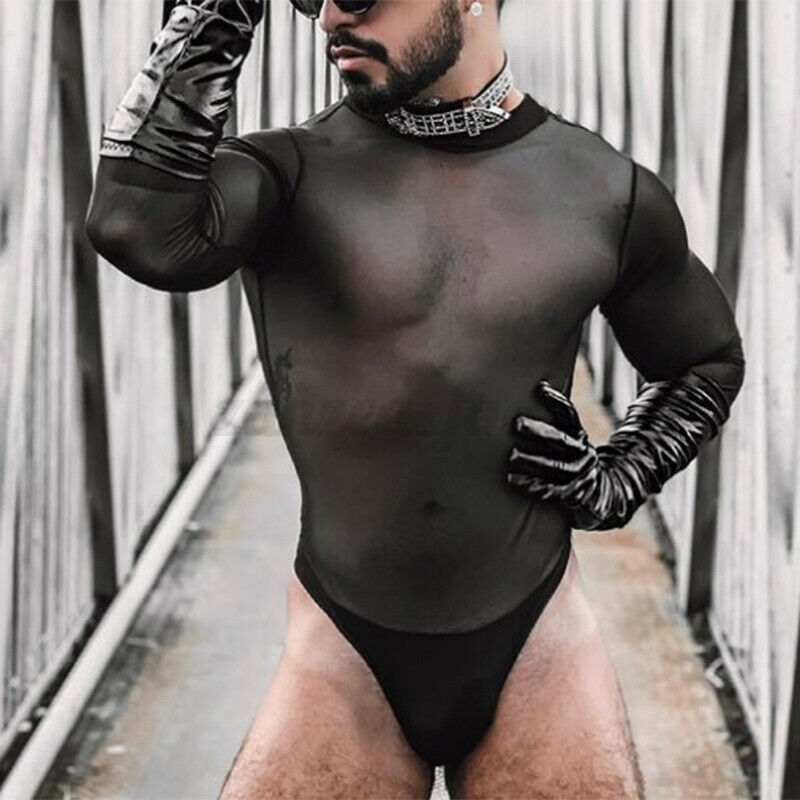 Langarm Mesh Trikot  von INCERUN  Model " DARK NAKED " in Schwarz im Gay Wear Fetisch Style