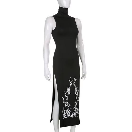 CYBERPUNK Women Kleid in schwarz mit Muster, Cyberpunk