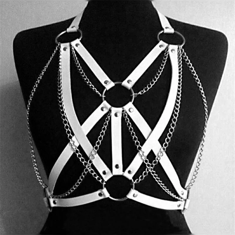 HANDMADE Women Harness  Model " CHAIN x Women ", Techno Harness  