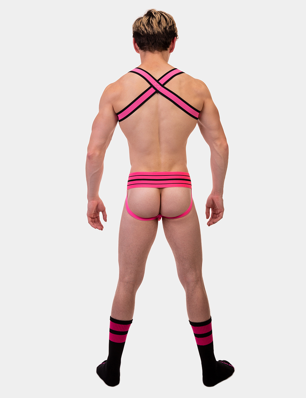 Harness  von Barcode Berlin Model " Harness Colin "  Neonpink im Gaywear Fetisch Style 