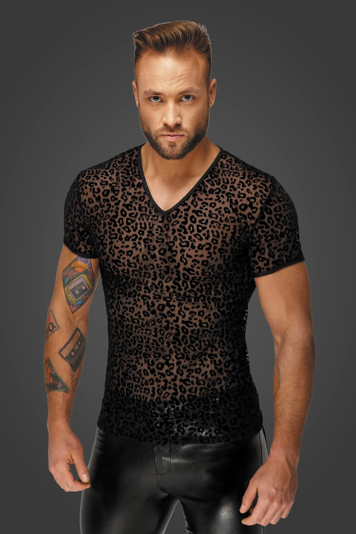Leopard Flock T-Shirt  von NOIR HANDMADE in Schwarz  