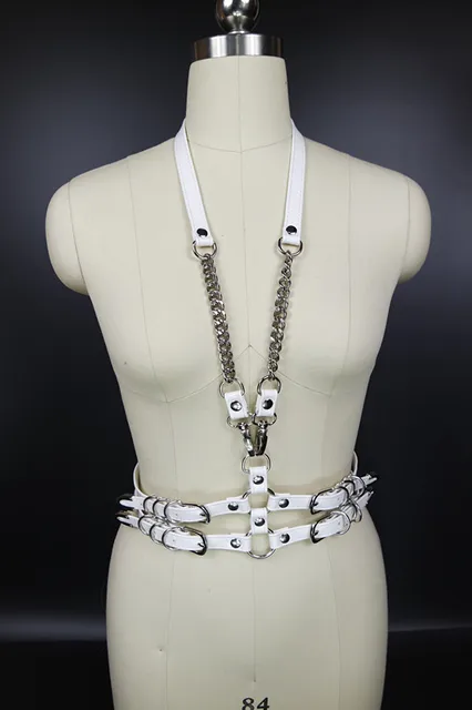 HANDMADE Women Harness  Model " CHAIN x3 Women ", Techno Harness  