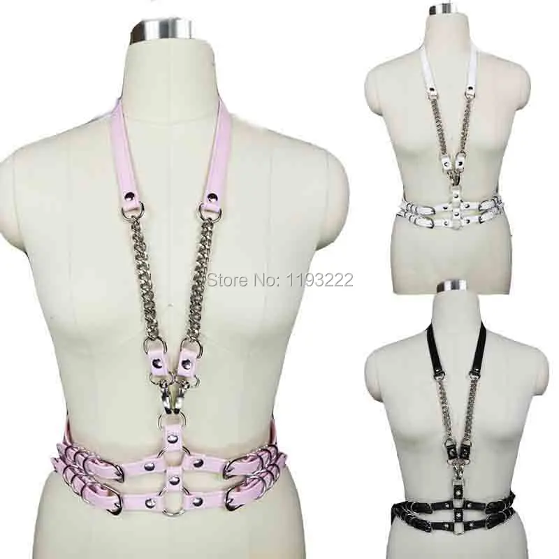 HANDMADE Women Harness  Model " CHAIN x4 Women ", Techno Harness 