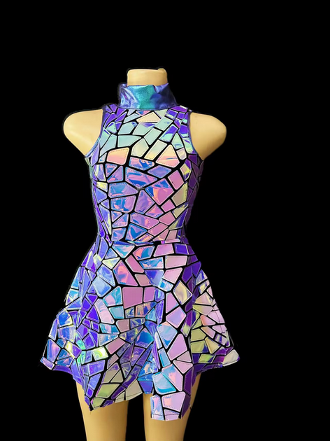 Festival Women Kleid im Spiegel-Effekt x4, Festival Clothing   