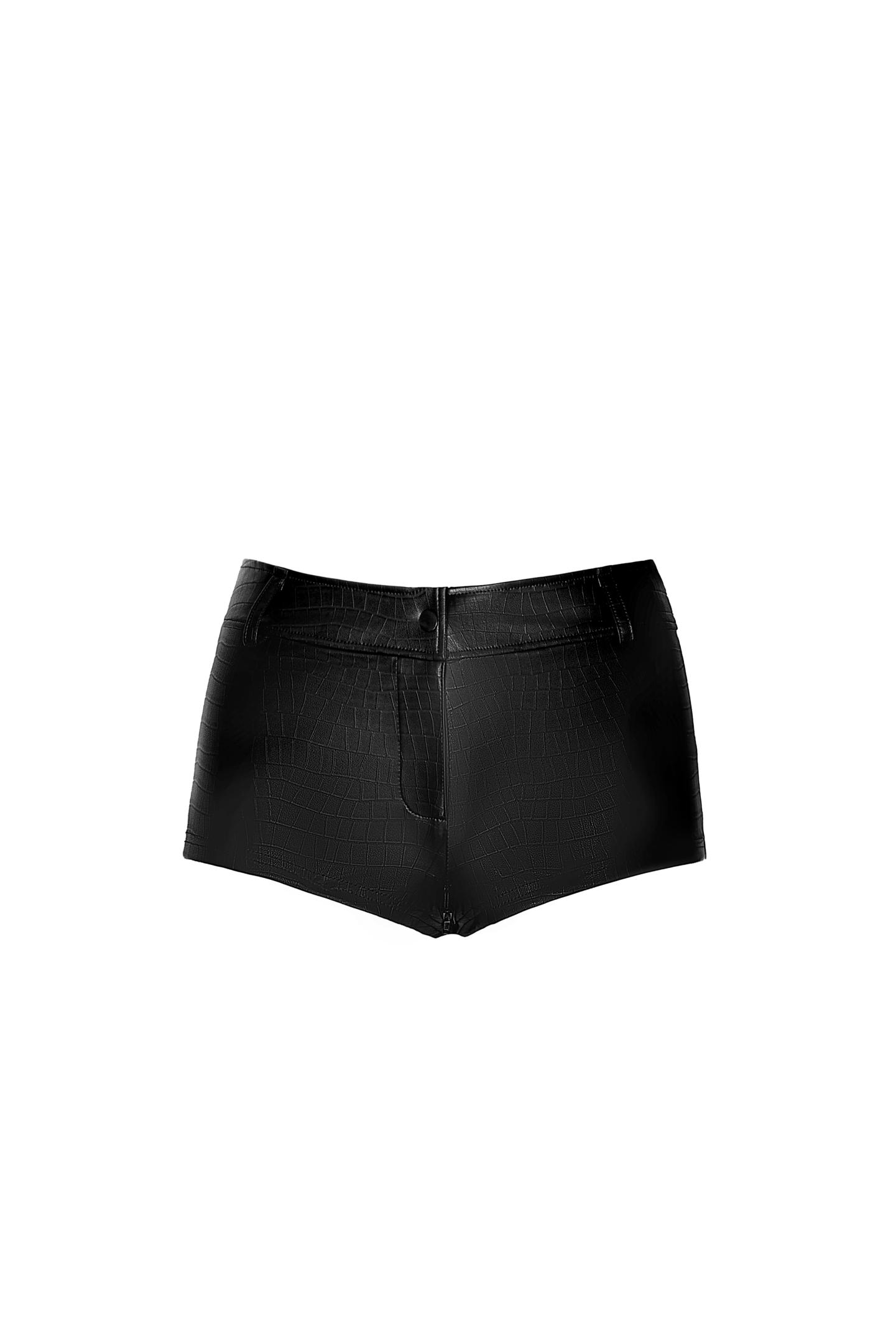 NOIR HANDMADE Snake Wetlook Shorts  in Schwarz, Clubwear Techno 