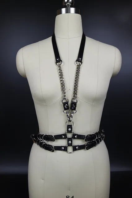 HANDMADE Women Harness  Model " CHAIN x4 Women ", Techno Harness 