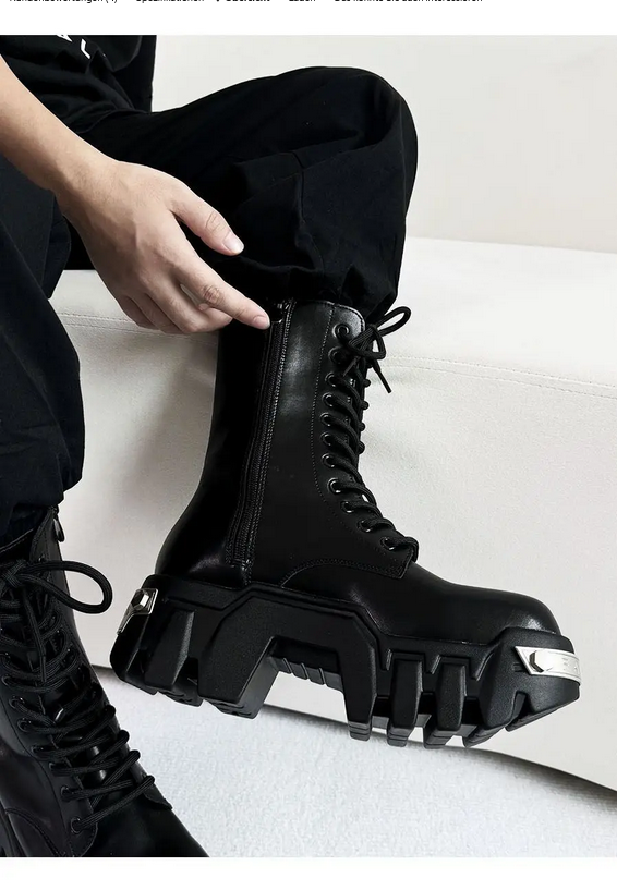 Unisex DARK TECHNO Boots TOWER X  in Schwarz / handgemacht  , Clubwear Techno