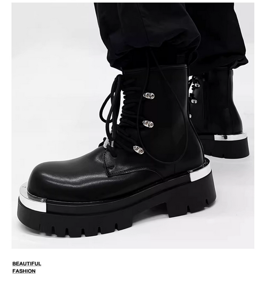 Unisex DARK TECHNO Boots NO LIMIT 2 in Schwarz / handgemacht  , Clubwear Techno  