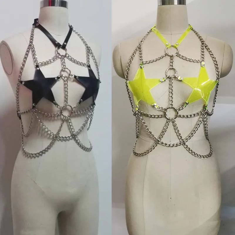 HANDMADE Women Harness  Model " CHAIN x5 Women ", Techno Harness  