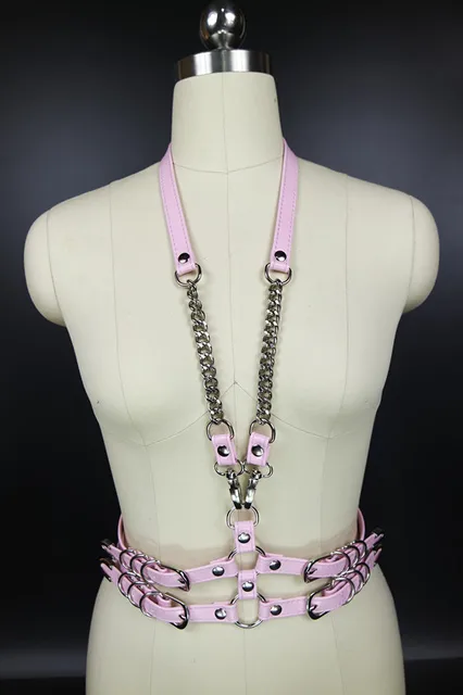 HANDMADE Women Harness  Model " CHAIN x4 Women ", Techno Harness 